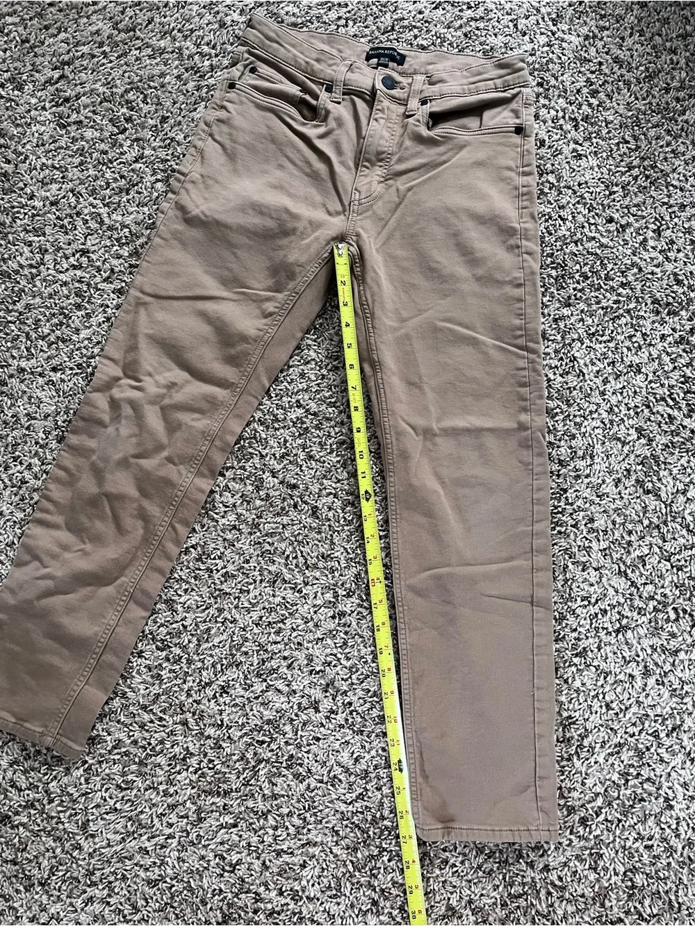 Banana Republic‎ Mens Traveler Pants 30x26 Tan Khaki Slim Fit Chino Jeans